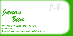 janos bun business card